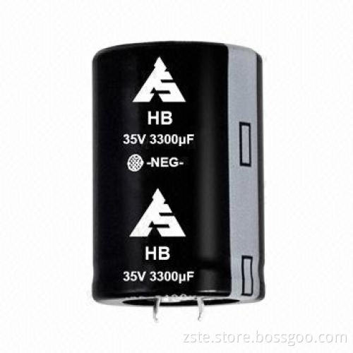 Snap-in Aluminum Electrolytic Capacitor for Switching Power/Inverter Smoothing, 35V, 3300uf, 3000H